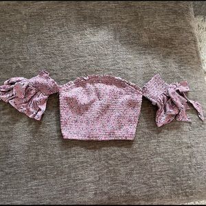 Strapless smocked crop top